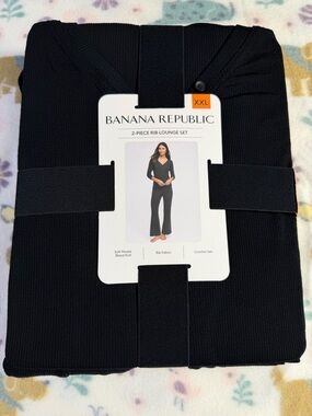 Banana Republic Ribbed 2-Piece Lounge Set XXL NWT Black
